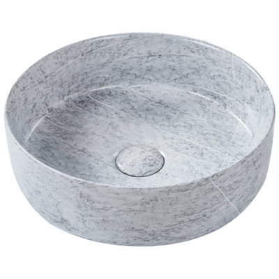 Ceramic Countertop Basin Granite Effect 370 mm Grey GUDAR