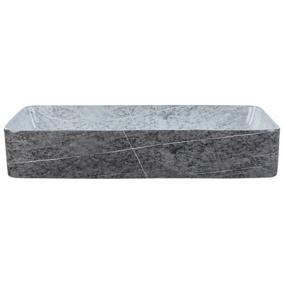 Ceramic Countertop Basin Granite Effect 610 x 350 cm Grey ARTAJ