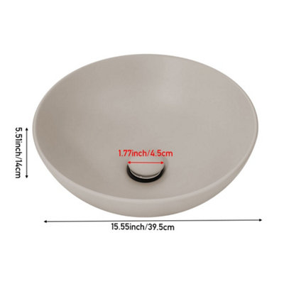 Ceramic Countertop Washbasin with Waste Set, Khaki