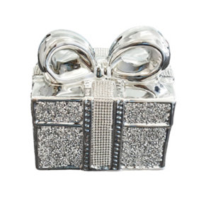 Ceramic Crushed Diamond Sparkling Gift Box Ornament