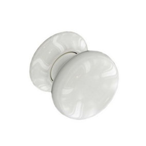 Ceramic Door Knobs White (Pair) - 60mm - Securit