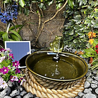 Ceramic Frog Animal Fountain Solar Water Feature