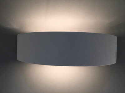 Ceramic Full Semi Circle Wall Light Up and Down Light White