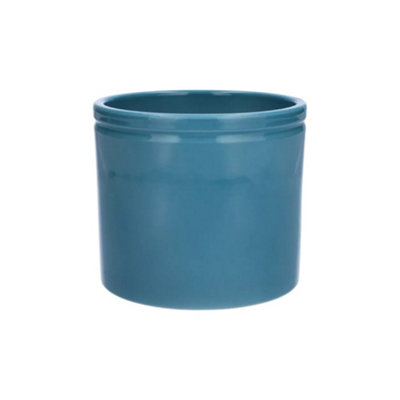 Ceramic Indoor Plant Pot - Ocean Blue- H13 x W13cm