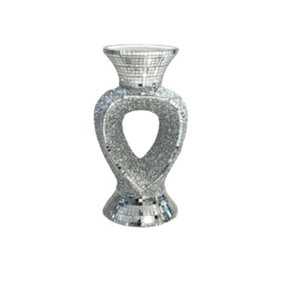 Ceramic Mirrored Vase Glitter Flower Vase Silver