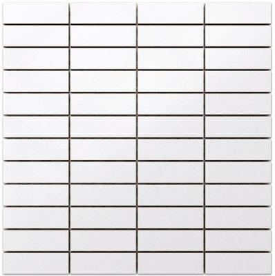 Ceramic mosaic on mesh for bathroom or kitchen 298mm x 298mm - Bricks Intro
