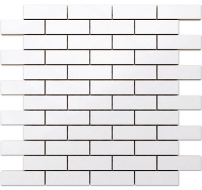 Ceramic mosaic on mesh for bathroom or kitchen 298mm x 334mm - Another Brick in the Wall
