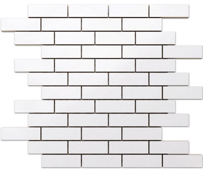 Ceramic mosaic on mesh for bathroom or kitchen 298mm x 373mm - Brick's waterfall