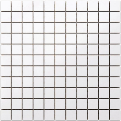 Ceramic mosaic on mesh for bathroom or kitchen 300mm x 300mm - White appeal