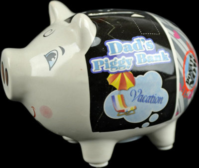 Ceramic Novelty Piggy Bank Coins Safe Money Box Savings Cash Secure Pocket Dads Piggy Bank