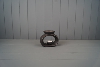 Ceramic Oval wax/oil burner Black
