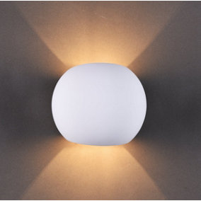 Ceramic Spherical Wall Light, Up and Down White Paintable G9 socket (NO BULB)