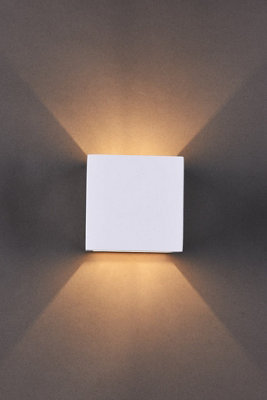 Ceramic Square Wall Light, Up and Down White Paintable G9 socket (NO BULB)