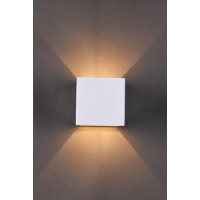 Ceramic Square Wall Light, Up and Down White Paintable G9 socket (NO BULB)