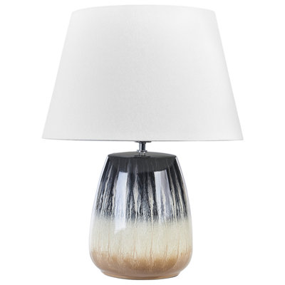 Ceramic Table Lamp Grey and Beige CIDRA