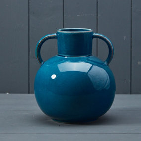 Ceramic Vase Blue Small Home Living Room Décor Gift Birthday Wedding