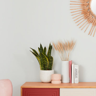 Ceramic vases on a living room cabinet.