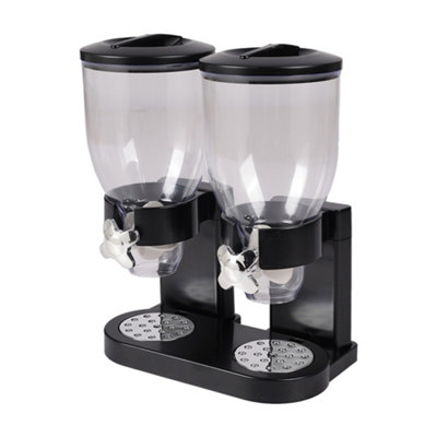 Cereal Dispenser Countertop Containers for Kitchen 2Pc 2L Black