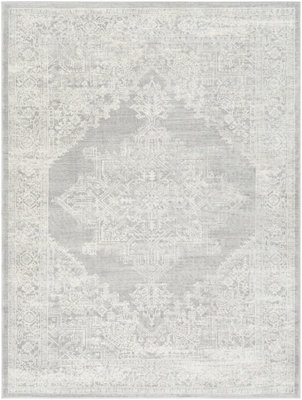 CEREN Vintage Traditional Oriental Boho Grey Area Rug 160 x 215 cm