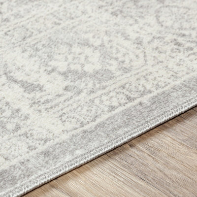 CEREN Vintage Traditional Oriental Boho Grey Area Rug 160 x 215 cm