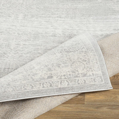 CEREN Vintage Traditional Oriental Boho Grey Area Rug 160 x 215 cm