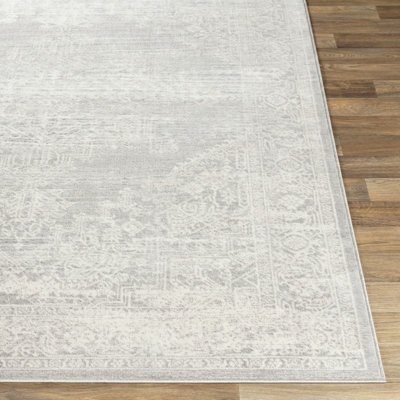 CEREN Vintage Traditional Oriental Boho Grey Area Rug 160 x 215 cm