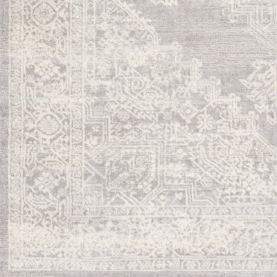 CEREN Vintage Traditional Oriental Boho Grey Area Rug 160 x 215 cm