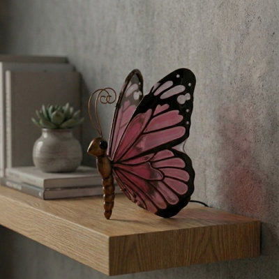 Cerise Butterfly LED Table Lamp