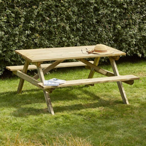 Cerland Alma 6 Seater Wooden Picnic Table 5ft - Pressure Treated