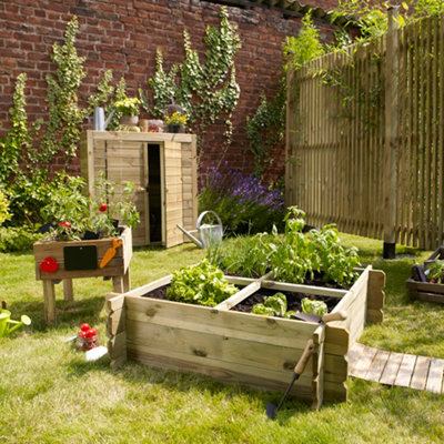 Cerland Basil Vegetable Raised Bed - W100cm x H27cm x D100cm - Traditional - Pressure Treated