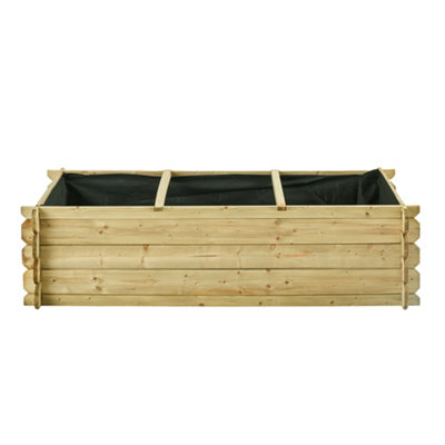 Cerland Basil Wooden Raised Bed - W140cm x H36cm x D60cm - Modern Planter Pressure Treated