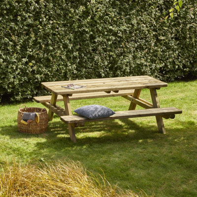 Cerland Matisse 6 Seater Wooden Picnic Table 6ft - Pressure Treated