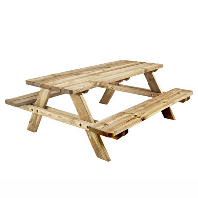 Cerland Matisse 6 Seater Wooden Picnic Table 6ft - Pressure Treated - 6