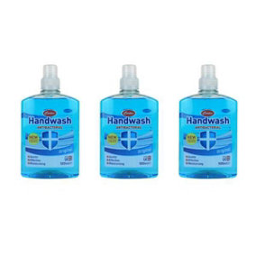 Certex Antibacterial Handwash Blue Original 500ml - Gentle, Effective, Moisturizing - Pack of 3