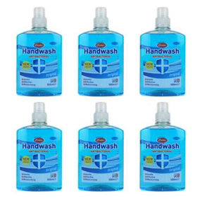 Certex Antibacterial Handwash Blue Original 500ml - Gentle, Effective, Moisturizing - Pack of 6