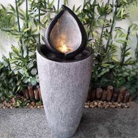 Certikin Heissner Flame Vase Water Feature Complete with Pump + Light 016642-00