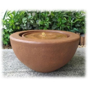 Certikin Heissner Half Ball Rust Water Feature with Pump and Light 016602-17