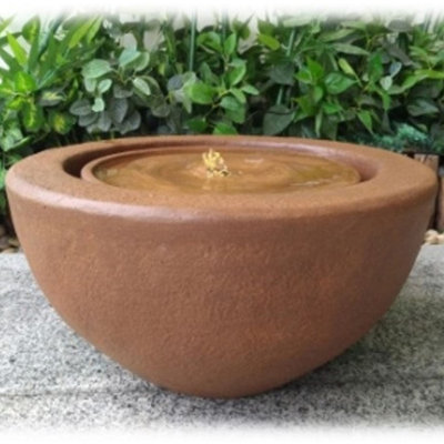 Certikin Heissner Half Ball Rust Water Feature with Pump and Light ...