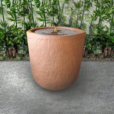 Certikin Heissner Zylinder Rust Water Feature with Pump and Light 016608-17
