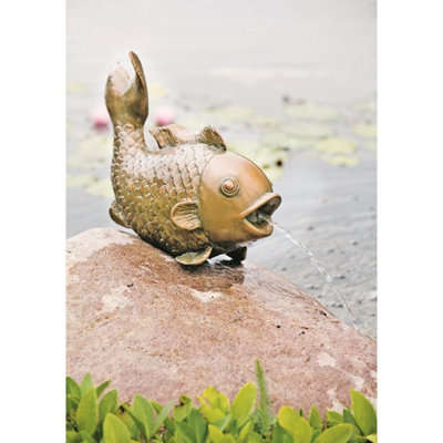Certikin Water Spitter 43cm Big Fish Statue For Ponds Weather & Frost Proof