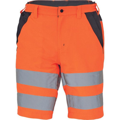 Cerva MAX VIVO HV high-visibility orange men's polycotton multi-pocket work short