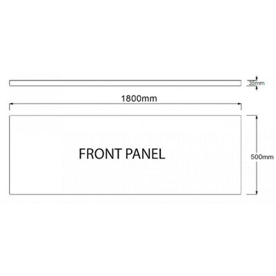 Cesar 1800 x 800mm Acrylic Square Edged Single Ended White Straight Bath Square Screen with Towel Rail & Front,End Panel