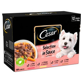 Cesar Deliciously Fresh Pouch Favourites In Sauce 48 x 100g