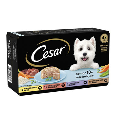 Cesar Senior 10+ In Delicate Jelly 4x150g (Pack of 4) Price Comparisons | Compare The Build