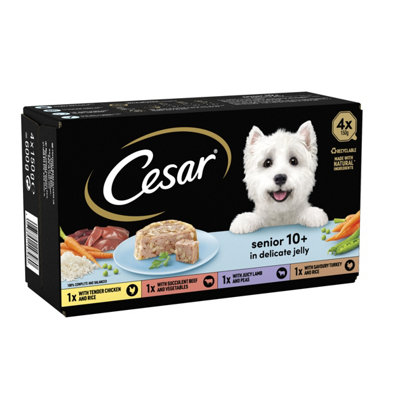 Cesar Senior 10+ In Delicate Jelly 4x150g (Pack of 4)