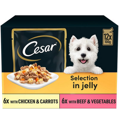 Cesar Senior Dog Pouches Sauce Selection In Jelly 40x100g