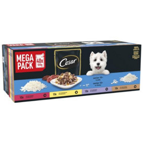 Cesar Senior Dog Pouches Sauce Selection In Jelly 40x100g
