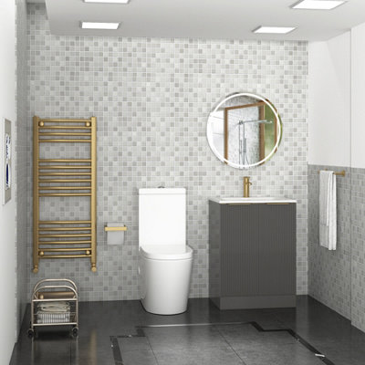 Cesar Short Projection Close Coupled Rimless Toilet and Soft Close Seat with Cistern
