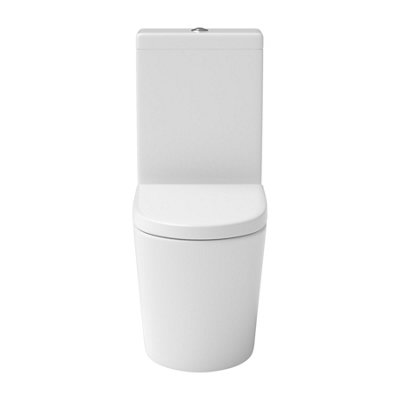 Cesar Short Projection Close Coupled Rimless Toilet and Soft Close Seat with Cistern