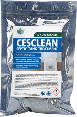 Cesclean - Bacterial Septic Tank Treatment - 12 x 20g - 12 Month Supply